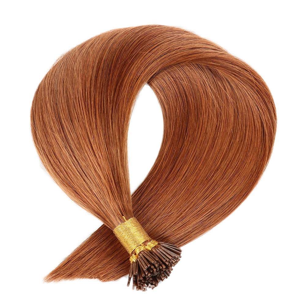 9A copper color 30  # Pre Bonded Keratin I Tip Fusion Hair Stick Hair Extensions 100% Real Human Hair 100gr/Pac