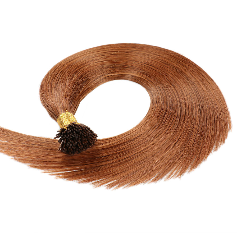 9A copper color 30  # Pre Bonded Keratin I Tip Fusion Hair Stick Hair Extensions 100% Real Human Hair 100gr/Pac