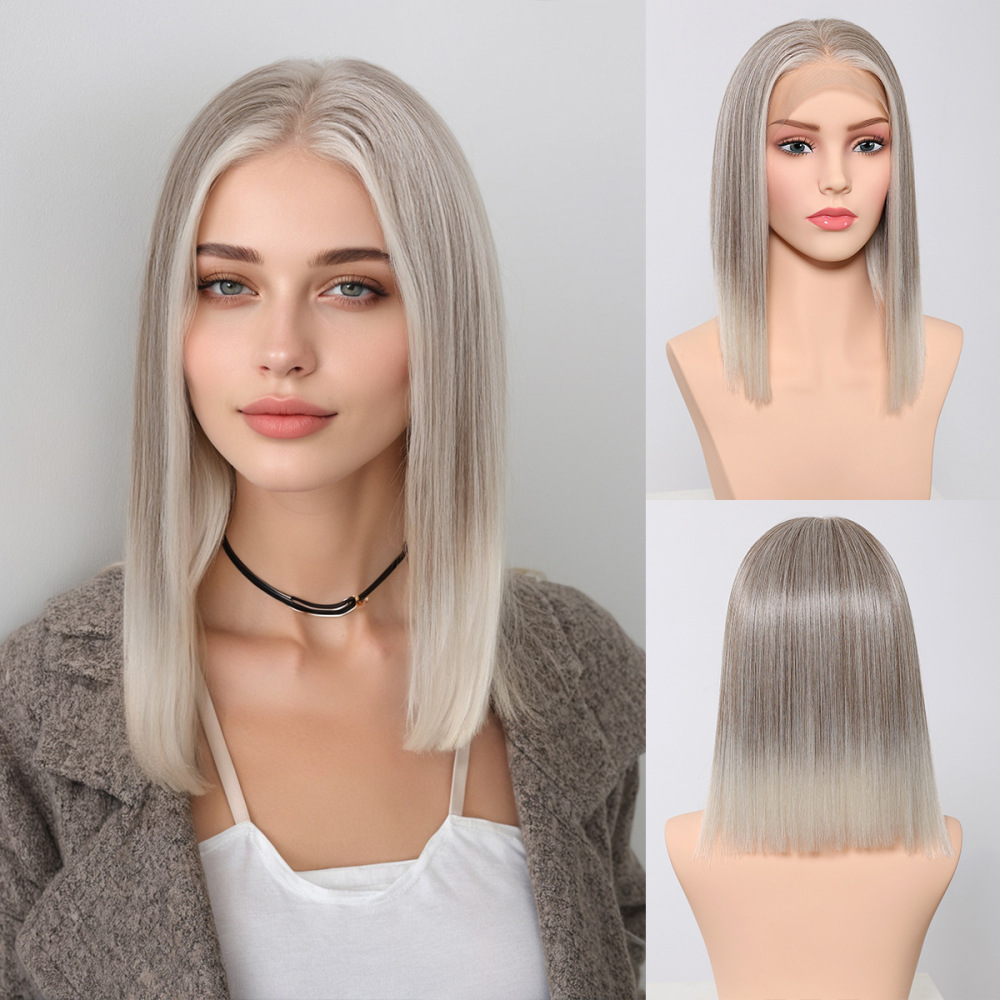 Mixed Brown Synthetic Natural Wig Long Straight Lace Front Wigs 13*6 Lace Frontal Hair Wigs for Women Heat Resistant Wigs