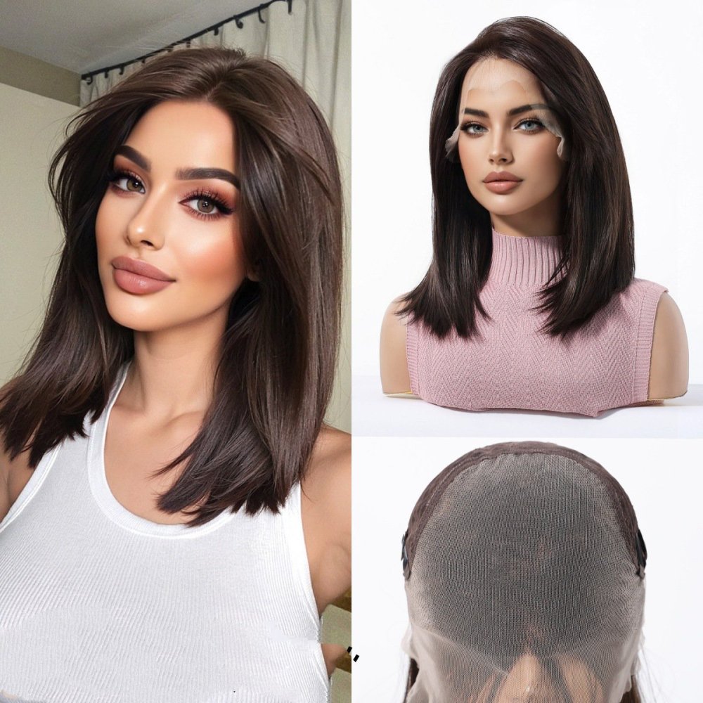 13*6 Lace Frontal Synthetic Hair Wigs Blonde Mixed Brown Daily Party Wig Long Body Wavy Lace Front Wigs