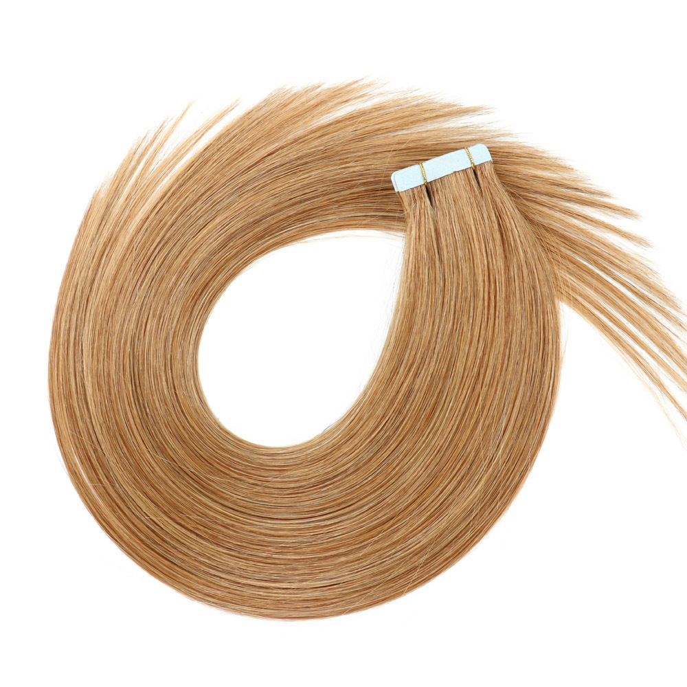 20pcs Light Brown #12 Tape In Remy Hair Extensions 50 grams  Virgin Remy Hair Extensions Seamless  tape hair