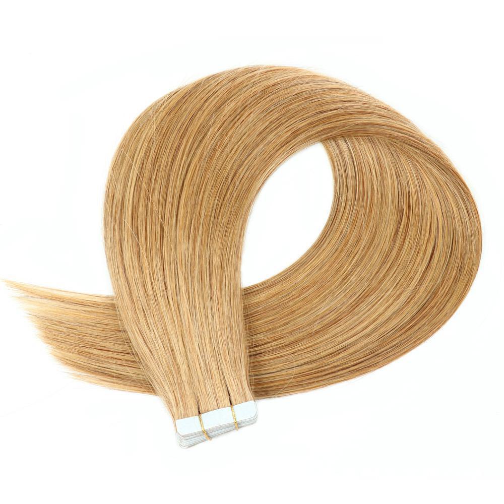 20pcs 50grams Bown Blonde #16 Tape In Remy Hair Extensions Virgin Remy Hair Extensions Seamless  tape hair