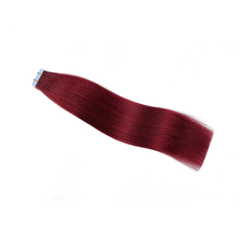 20pcs 50grams  Wine Red #99J  Tape In Remy Hair Extensions Virgin Remy Hair Extensions Seamless  tape hair