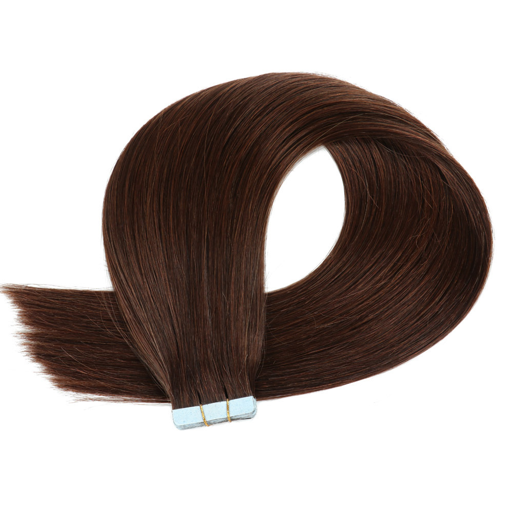 9A  Dark Brown #2 Straight Tape In Hair Extensions  Remy Hair Extensions Tape In 100g Per Pack Seamless tape hair extensions 16-26Inch