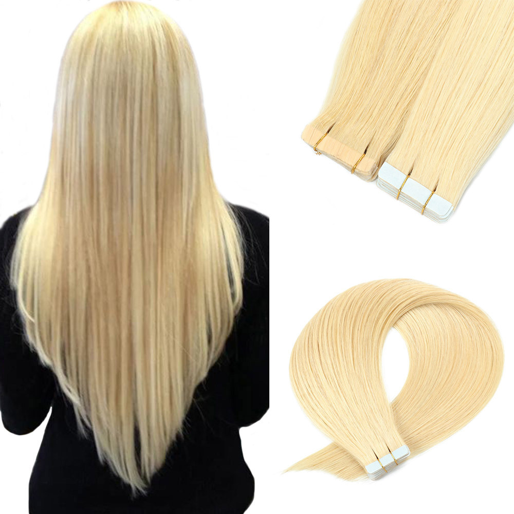 20pcs 50grams Blonde #613 Tape In Remy Hair Extensions Virgin Remy Hair Extensions Seamless  tape hair