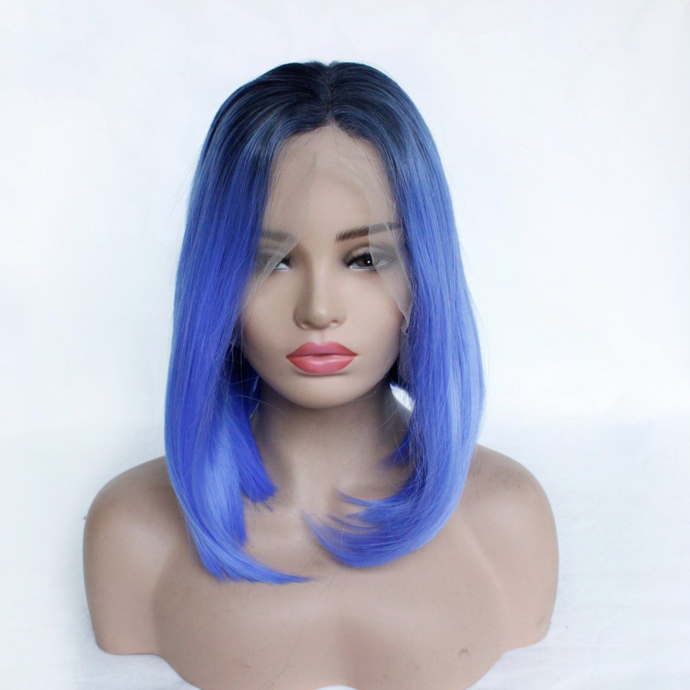 Synthetic Lace Front Wigs for Women Short Bob 13x4  Lace  Fiber Wig Ombre Pink Red Blue Purple Wigs
