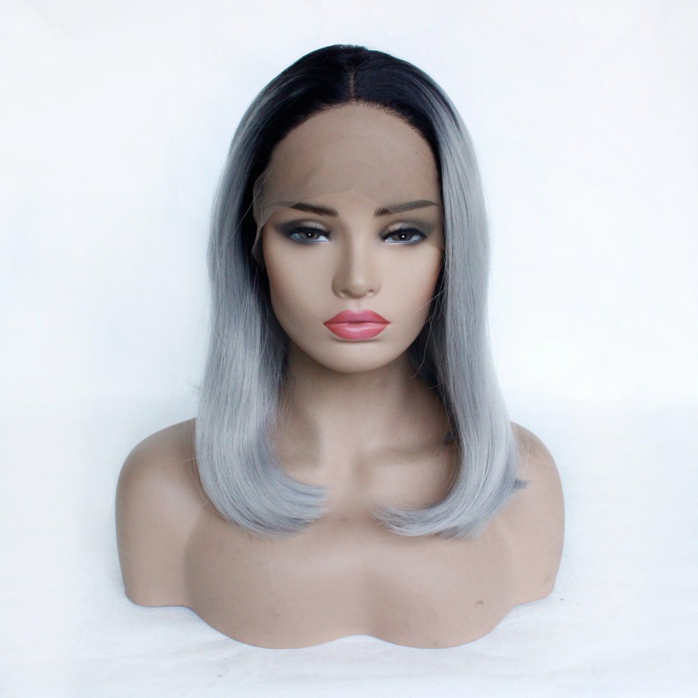 Synthetic Lace Front Wigs for Women Short Bob 13x4  Lace  Fiber Wig Ombre Pink Red Blue Purple Wigs