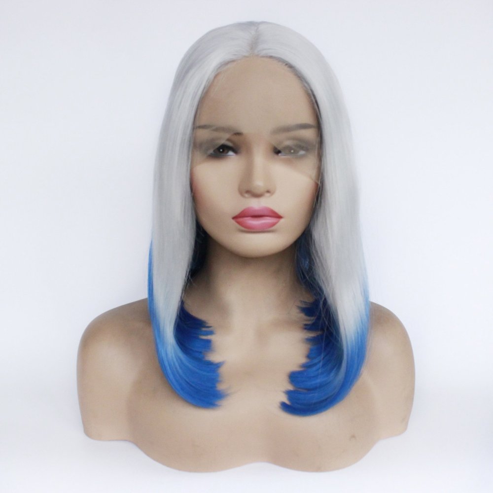 Synthetic Lace Front Wigs for Women Short Bob 13x4  Lace  Fiber Wig Ombre Pink Red Blue Purple Wigs
