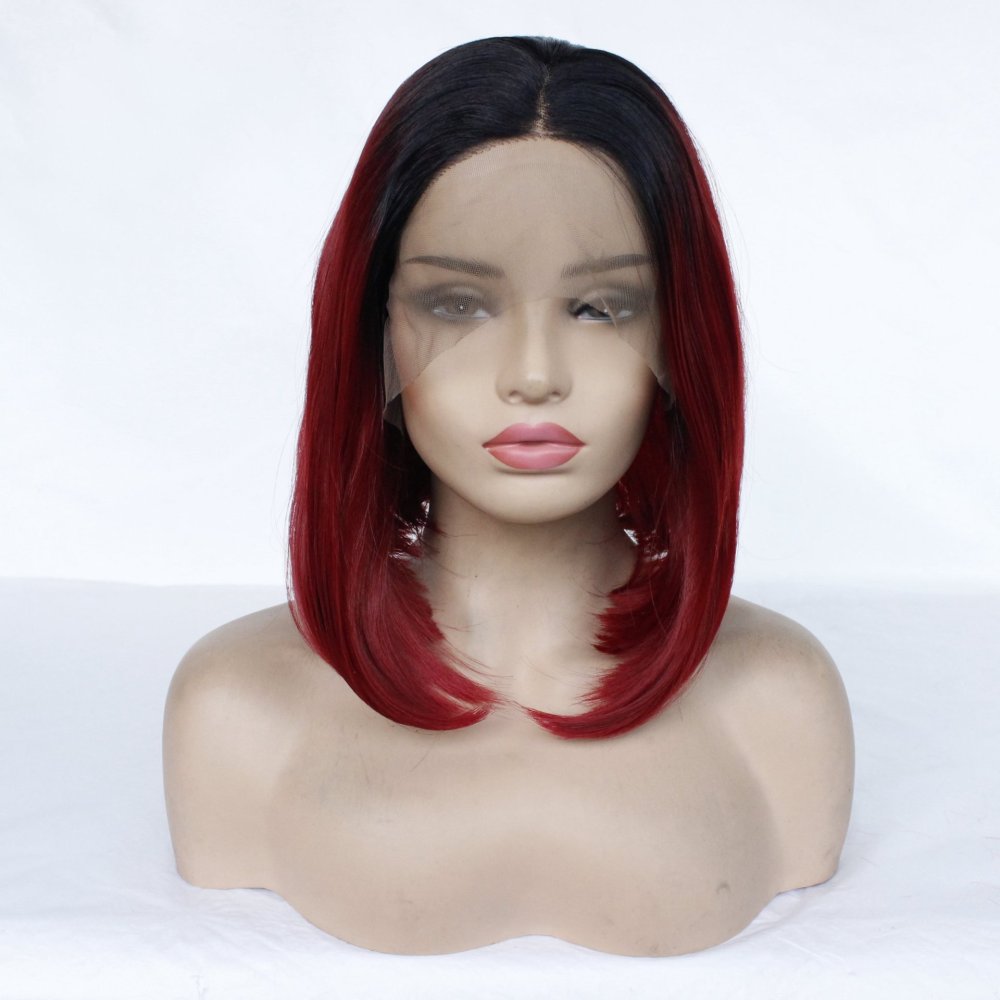 Synthetic Lace Front Wigs for Women Short Bob 13x4  Lace  Fiber Wig Ombre Pink Red Blue Purple Wigs