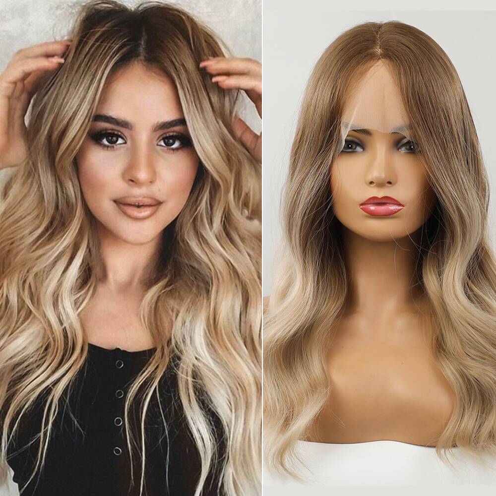 Ginger Orange Colo T Part 13*5*1 Lace Front Synthetic Wigs Daily Party Middle Wig Hair for Women  Natural Use