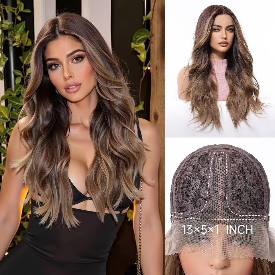 Ginger Orange Colo T Part 13*5*1 Lace Front Synthetic Wigs Daily Party Middle Wig Hair for Women  Natural Use