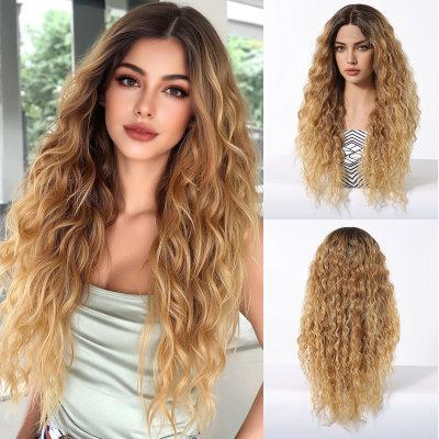 Long Curly T Part 13*5*1 Lace Front Synthetic Wigs Daily Party Middle Wig  for Women  Natural Use