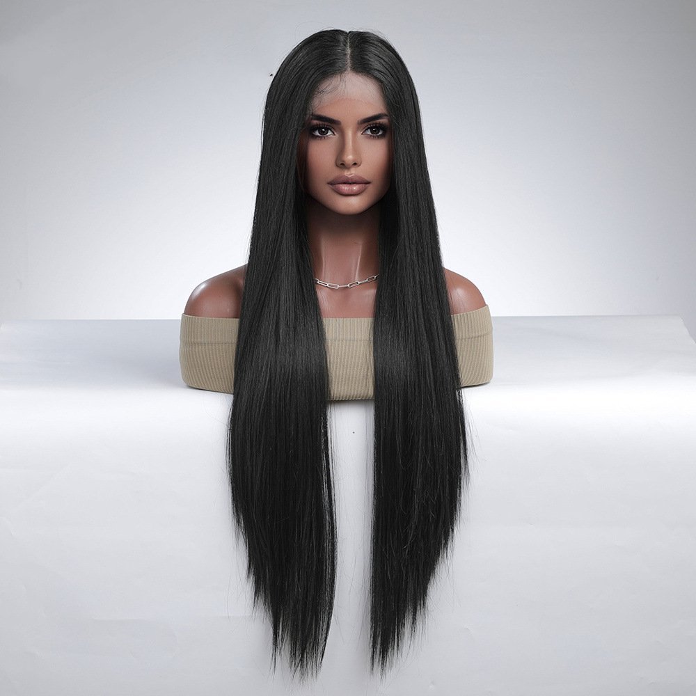White Platinum Blonde Lace Front Synthetic Wigs Long Straight Lace Hair Wig for  Women Cosplay Daily Heat Resistant Hair
