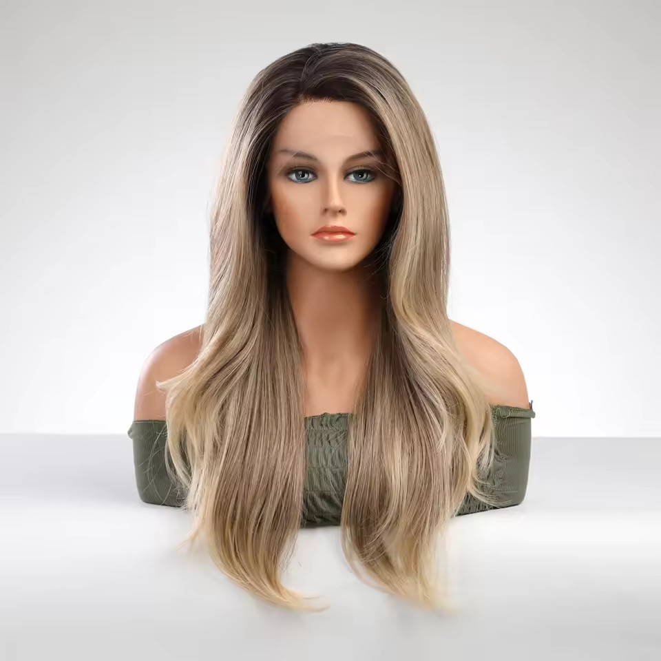 White Platinum Blonde Lace Front Synthetic Wigs Long Straight Lace Hair Wig for  Women Cosplay Daily Heat Resistant Hair