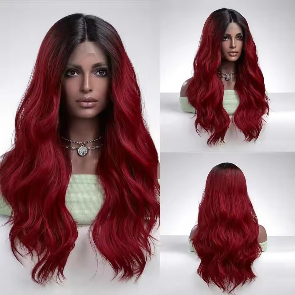Ginger Orange Colo T Part 13*5*1 Lace Front Synthetic Wigs Daily Party Middle Wig Hair for Women  Natural Use