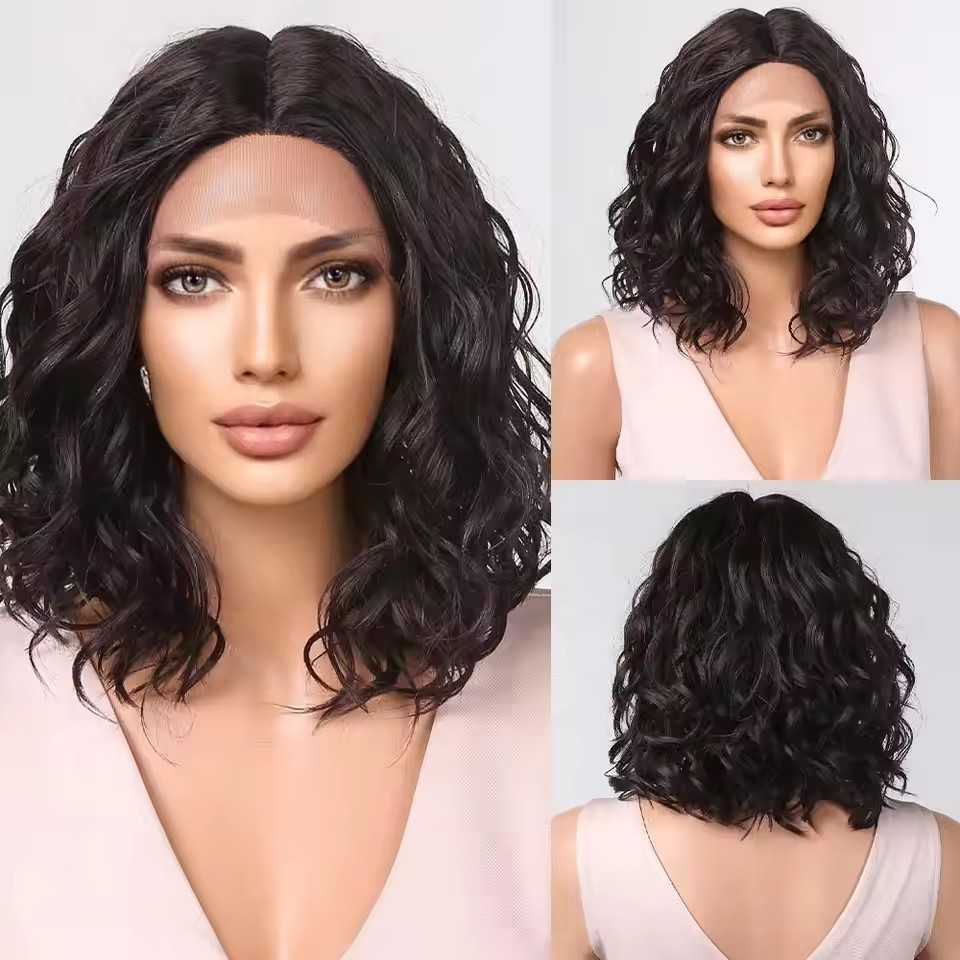 T part Synthetic Lace Front Wigs Orange Brown Short BOB Wig with Side Part Daily Use Party Wig for Women Heat Resistant