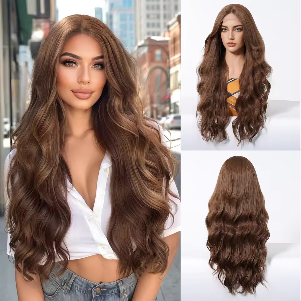 Ginger Orange Colo T Part 13*5*1 Lace Front Synthetic Wigs Daily Party Middle Wig Hair for Women  Natural Use