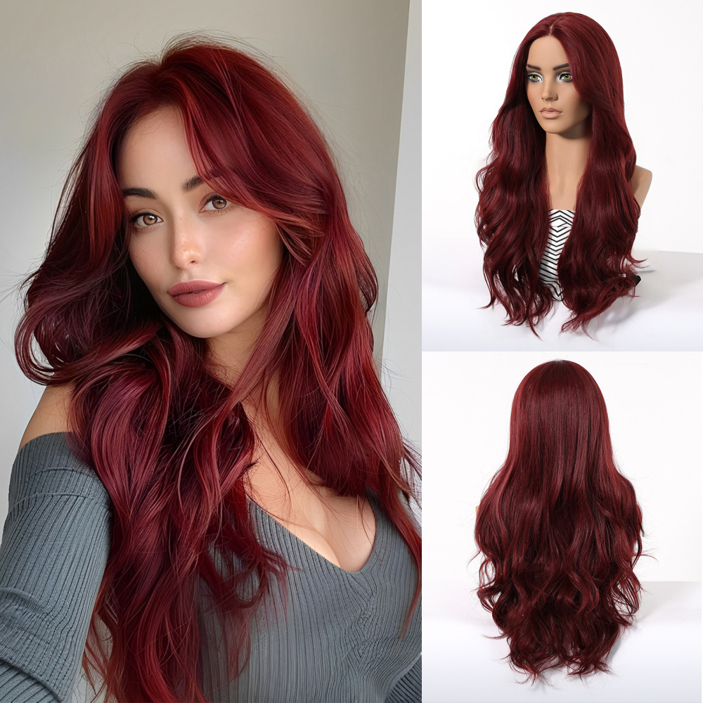 Long Wave Golden Highlight Blonde Wigs Natural Synthetic Lace Wigs Suitable for Women Daily Cosplay Parties Heat Resistant Fibers