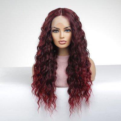 Long Wave Golden Highlight Blonde Wigs Natural Synthetic Lace Wigs Suitable for Women Daily Cosplay Parties Heat Resistant Fibers