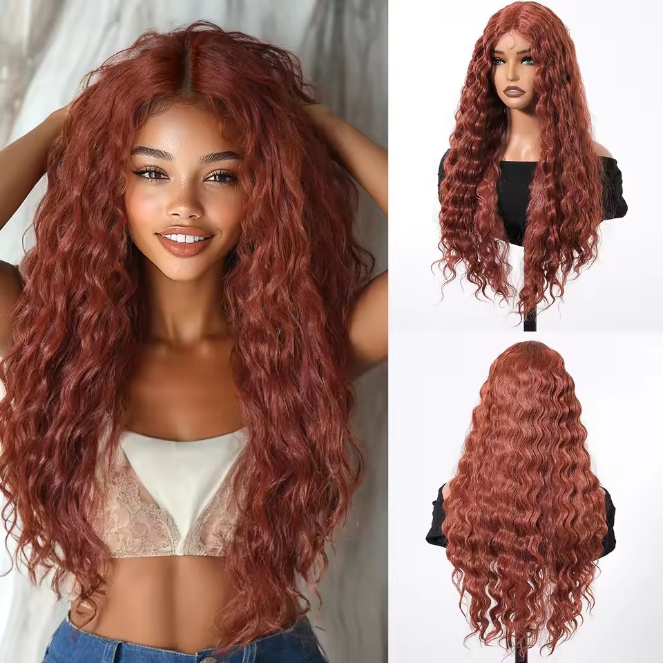 Long Curly T Part 13*5*1 Lace Front Synthetic Wigs Daily Party Middle Wig  for Women  Natural Use