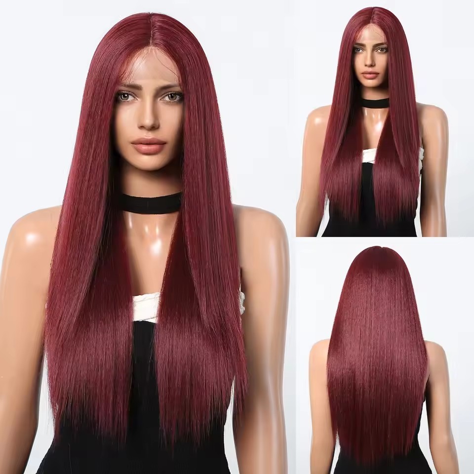 White Platinum Blonde Lace Front Synthetic Wigs Long Straight Lace Hair Wig for  Women Cosplay Daily Heat Resistant Hair