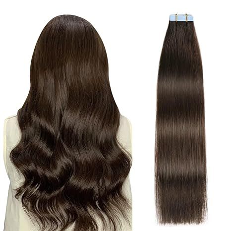 10A Dark Brown #2 Straight Tape In Hair Extensions  Remy Hair Extensions Tape In 100g Per Pack Seamless tape hair extensions 16-26Inch