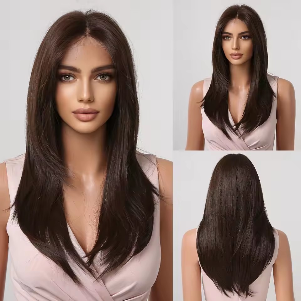 White Platinum Blonde Lace Front Synthetic Wigs Long Straight Lace Hair Wig for  Women Cosplay Daily Heat Resistant Hair
