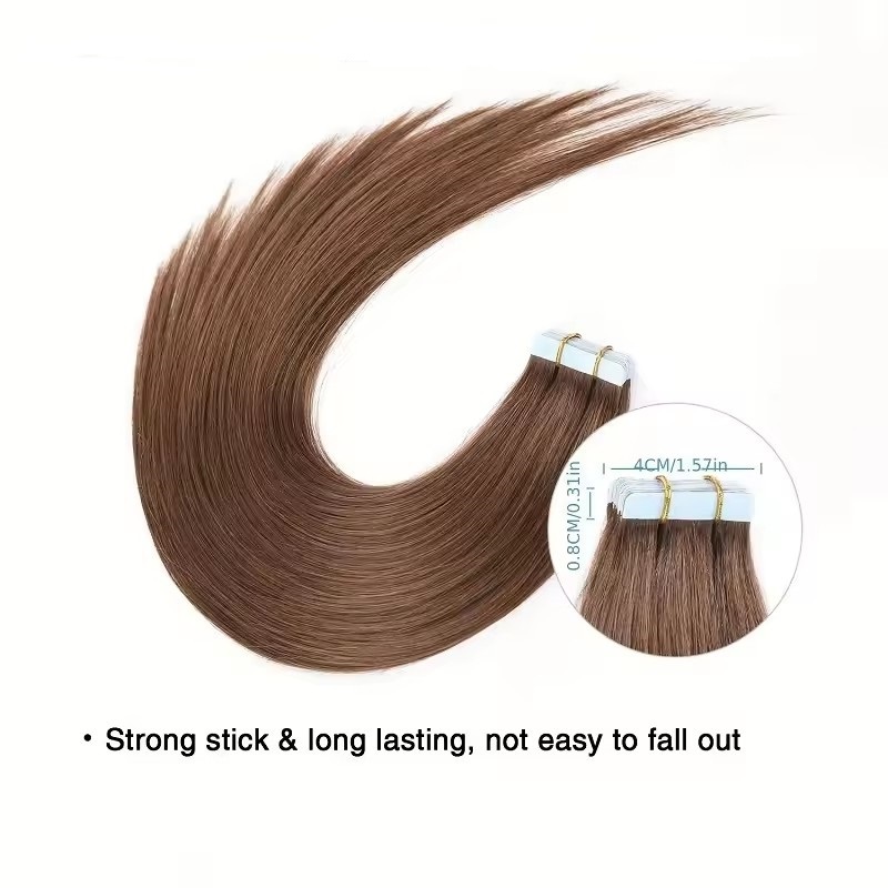 10A Medium Brown #6 Straight Tape In Hair Extensions  Remy Hair Extensions Tape In 100g Seamless tape hair extensions