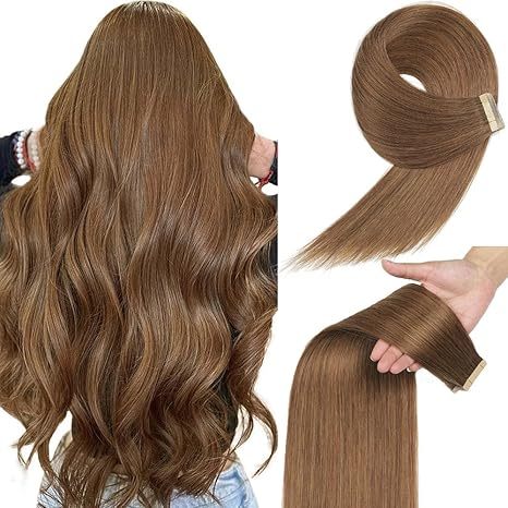 10A Light Brown #10 Straight Tape In Hair Extensions Remy Hair Extensions Tape In 100g Per Pack Seamless tape hair extensions 30 Inch