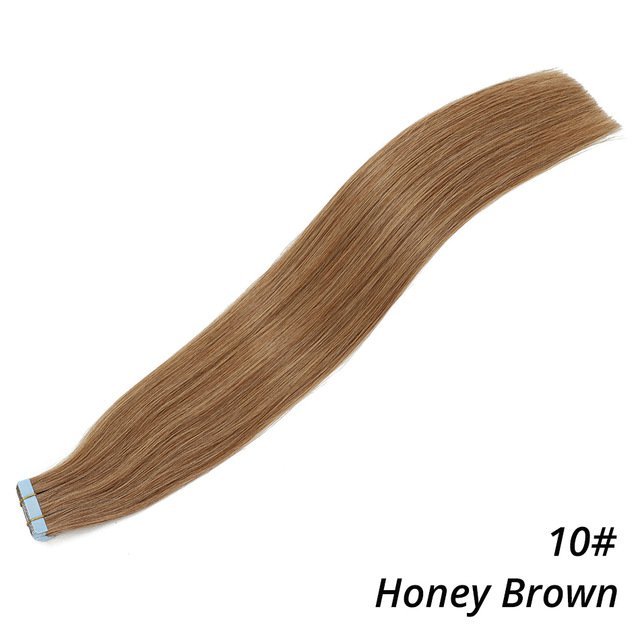 10A Light Brown #10 Straight Tape In Hair Extensions Remy Hair Extensions Tape In 100g Per Pack Seamless tape hair extensions 30 Inch