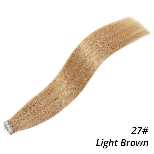 10A  Honey Blonde #27 Tape In Hair Extensions  Virgin Remy Hair Extensions 100g Per Pack Seamless tape hair extensions 16-30 inch