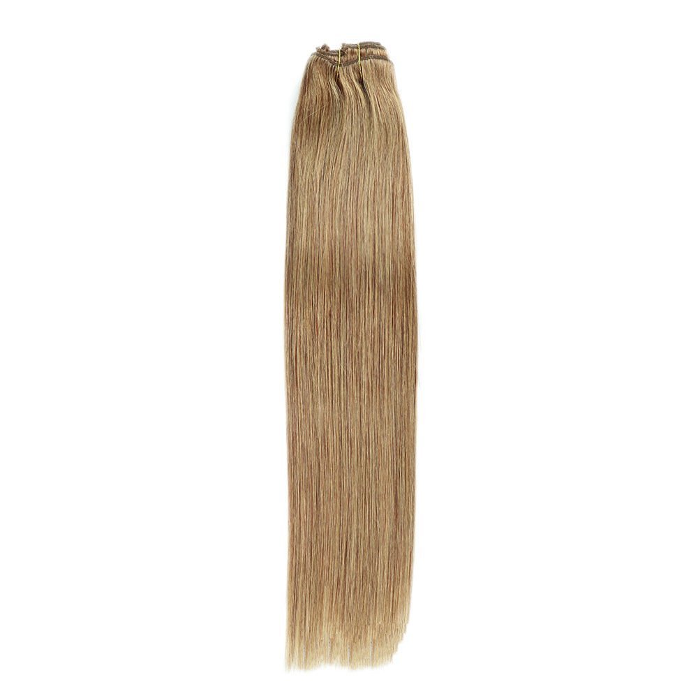 8 pcs  Light Brown  #10 Straight Clip In Hair Extension Human  Full Head 100g/Set Seamless Virgin Remy Human Hair Extensions