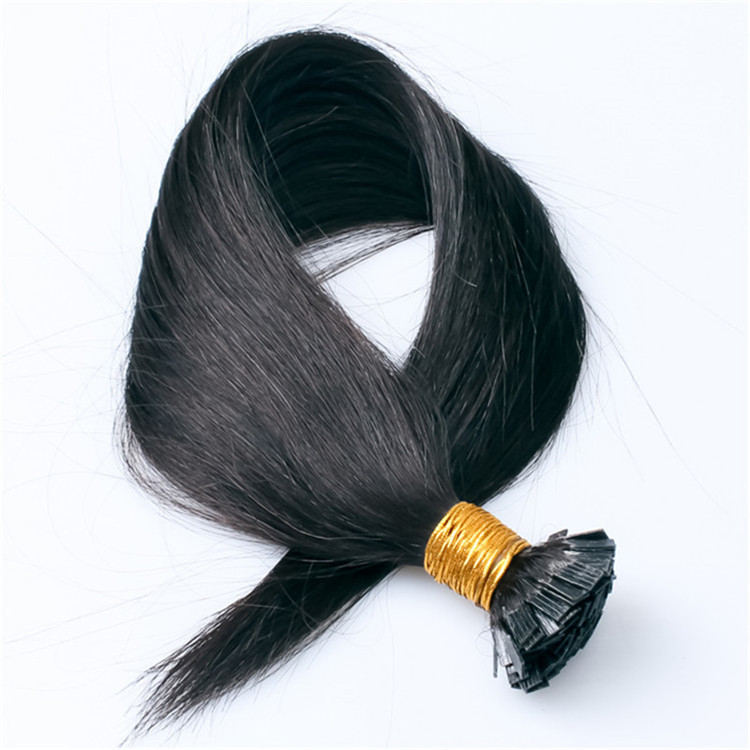 10A Jet  Black #1  Flat Tip Virgin Remy Human Hair Extensions 100g Pre Bonded Keratin 100% Human Hair Extensions