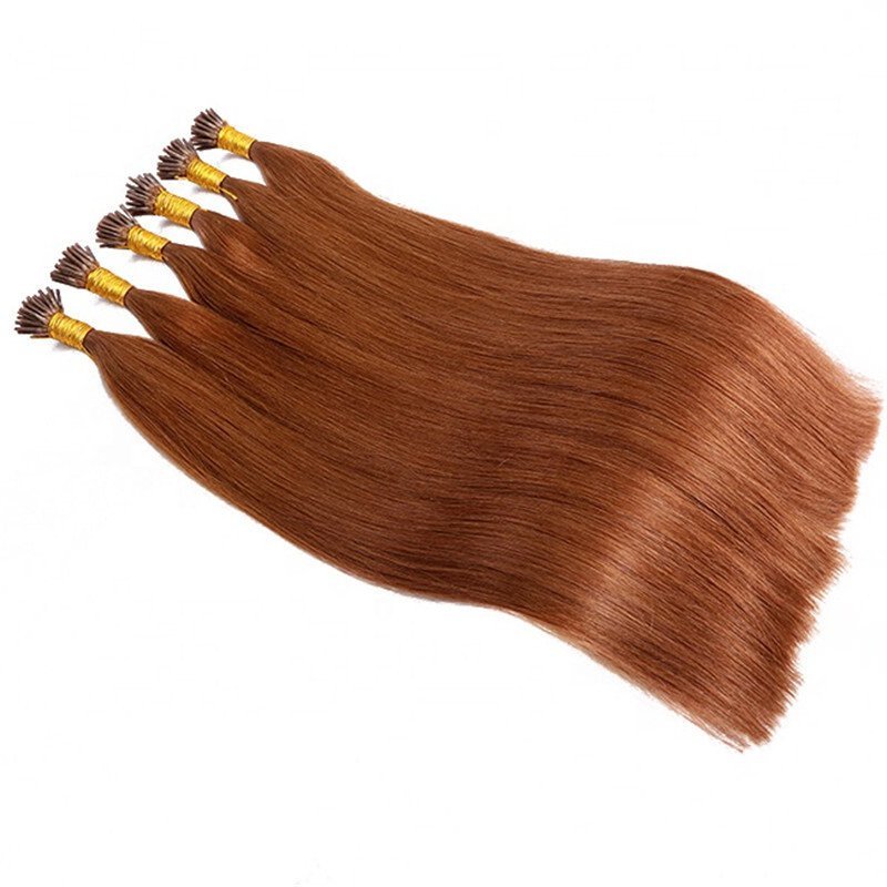 #350 Orange Ginger Straight I Tip Hair Extensions 100g Virgin Remy Human Hair Real Human Fusion Hair Extensions 12 -30inch