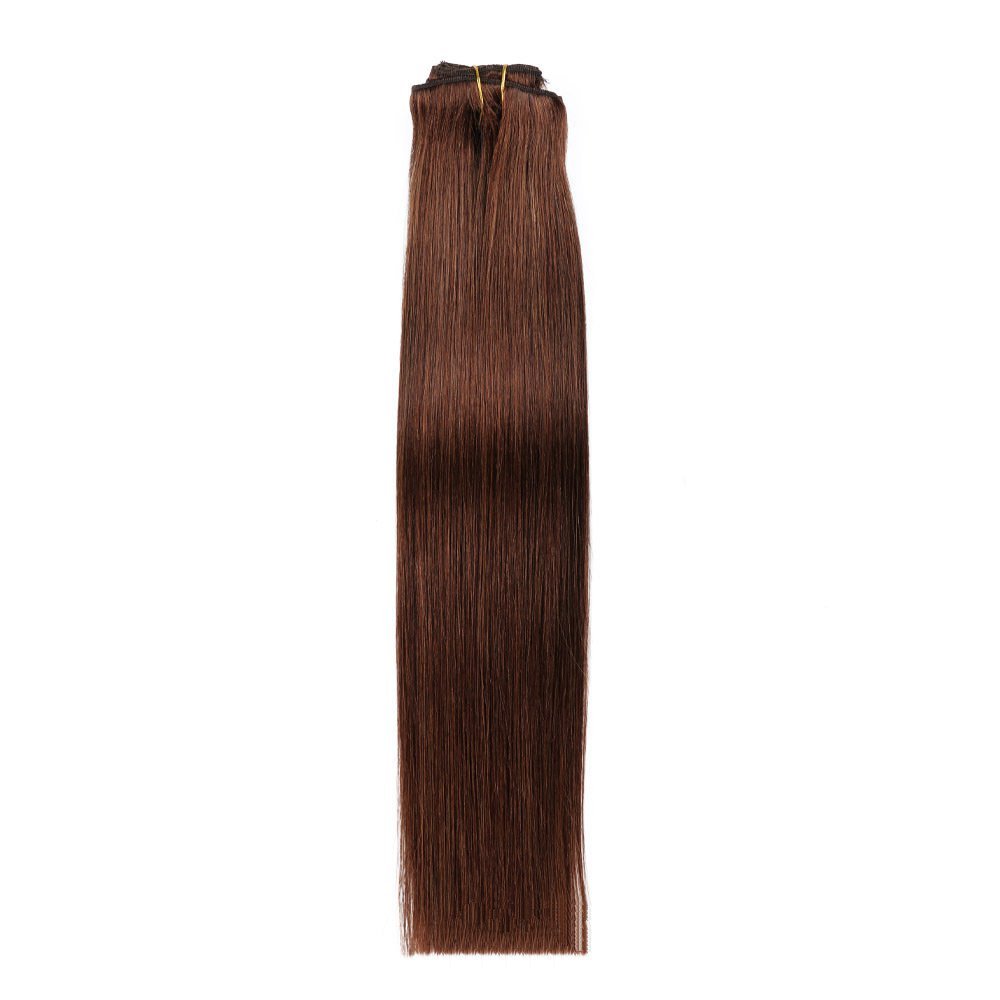 8 pcs Chocolate  Brown  #4 Straight Clip In Hair Extension Human  Full Head 100g/Set Seamless Virgin Remy Human Hair Extensions