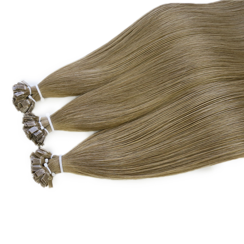 Light Brown  #8 Flat Tip Hair Extensions 100g Virgin Remy Human Hair Real Human Fusion Hair Extensions 12 -30inch