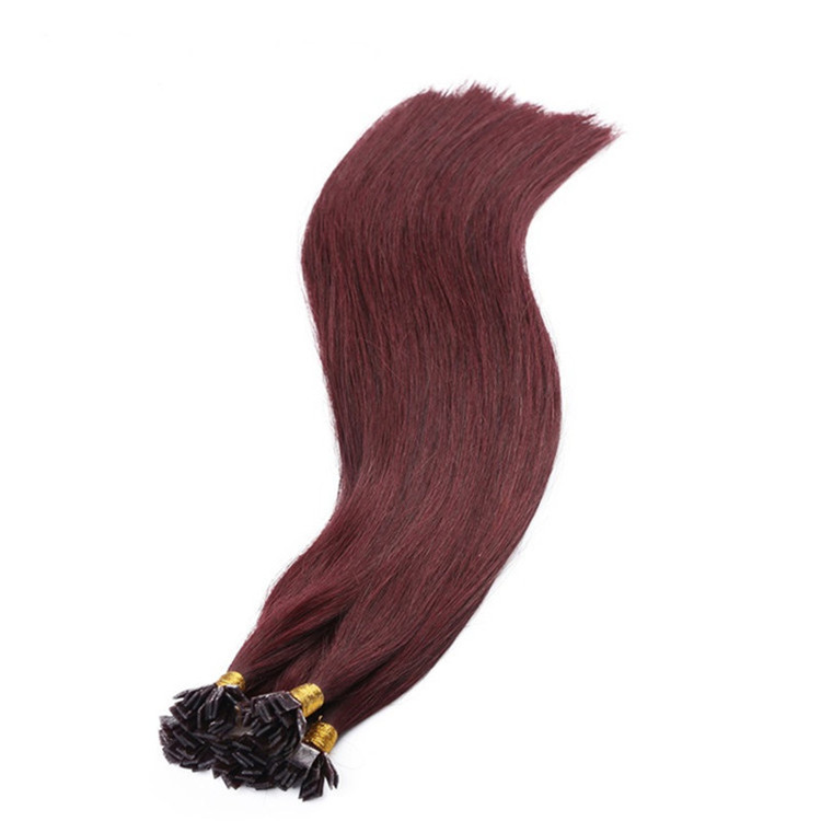 Wine Red 99J  flat Tip Remy Human Hair Extensions  100g Pre Bonded Keratin Fusion100% Human Hair Extensions
