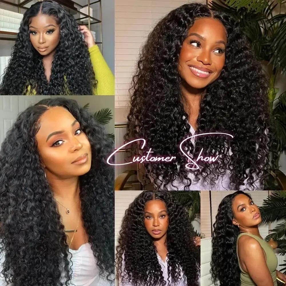 10A Natural Deep Wave  Unprocessed Brazilian Remy Human Hair Weave Extensions Wet and Wavy Hair Bundles