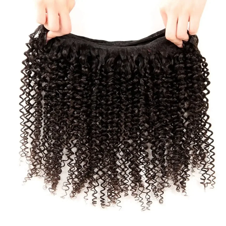 11A Natural Afro Kinky Curly Mongolian Kinky Curly  Human Hair Extensions  Unprocessed Virgin Human Hair Weave Bundles for Women
