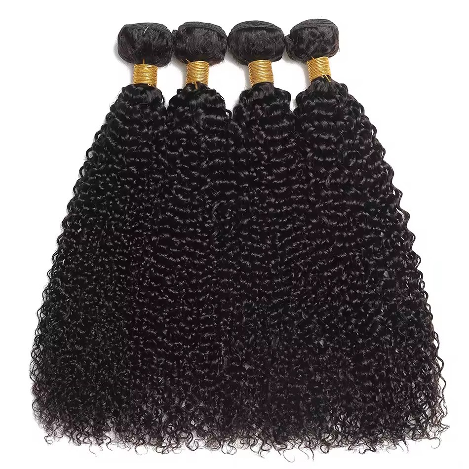 11A Natural Afro Kinky Curly Mongolian Kinky Curly  Human Hair Extensions  Unprocessed Virgin Human Hair Weave Bundles for Women