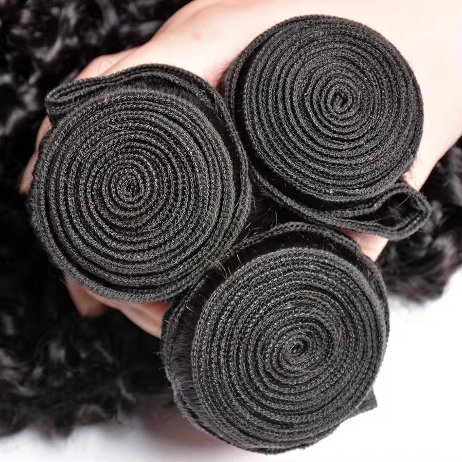 11A Natural Afro Kinky Curly Mongolian Kinky Curly  Human Hair Extensions  Unprocessed Virgin Human Hair Weave Bundles for Women