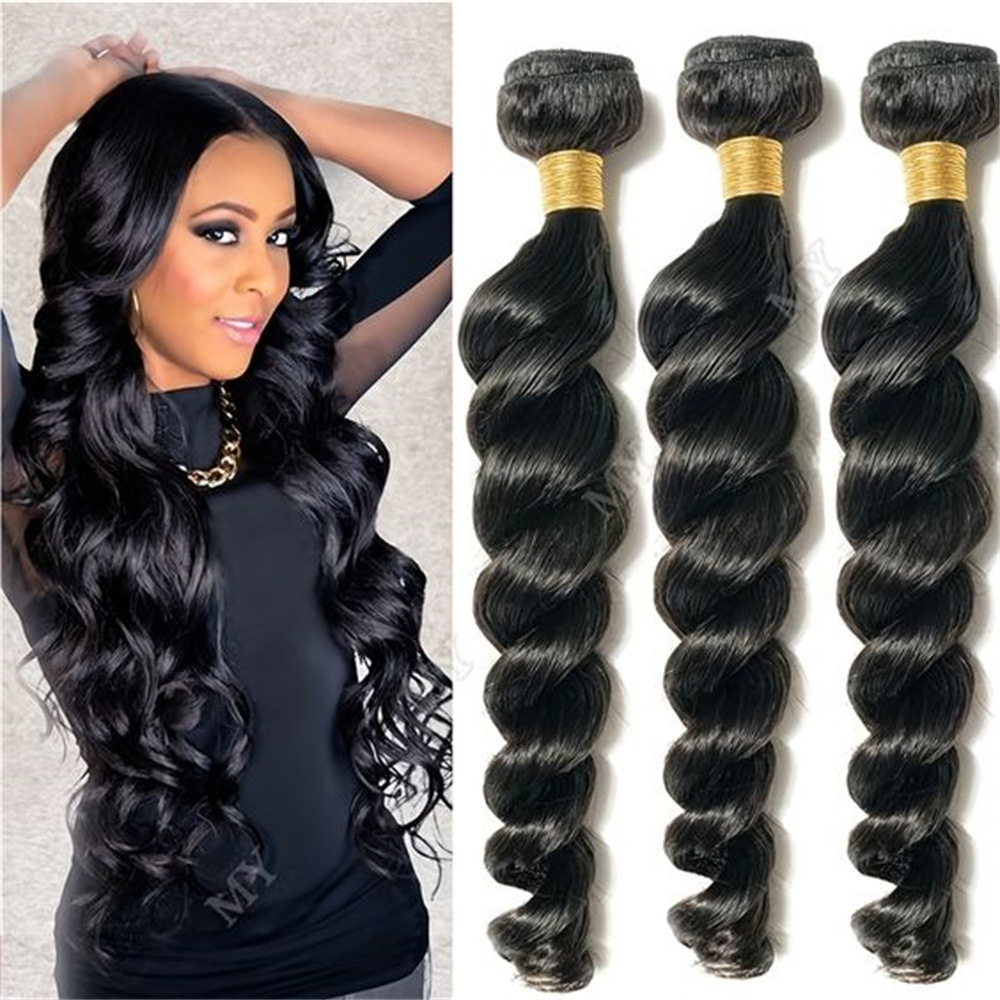 10A Natural Loose Deep  Wave Human Hair Bundles 100% Virgin Raw Human Hair Bundles Deal Hair Extensions Brazilian Hair Weave Bundles