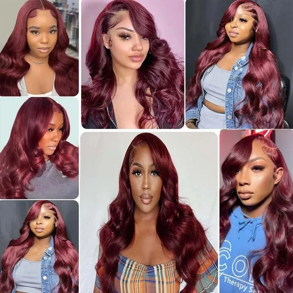 Burgundy Wave Straight Remy Human Hair Bundles 100% Human Hair  Weft  Remy Hair Weft Extension