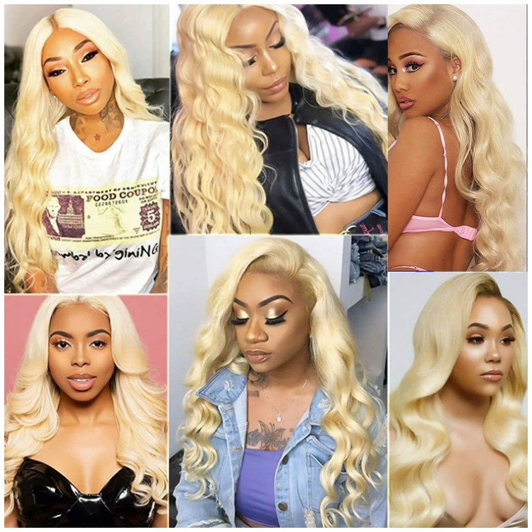 613 Blonde Body Wave Human Hair Bundles 10-30 Inches Light Color Brazilian Weft Hair Extensions