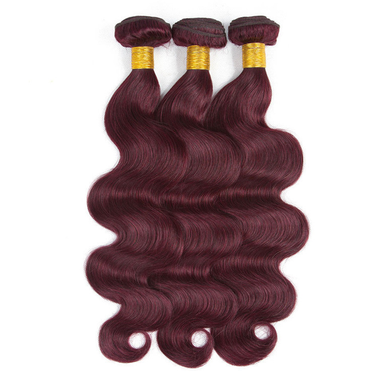 Body Wave 99J Human Hair Bundles Wine Red Bundles Burgundy  Human Hair Bundles Brazilian Unprocessed Virgin Hair Bundles