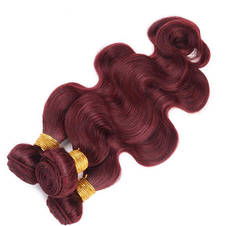 Body Wave 99J Human Hair Bundles Wine Red Bundles Burgundy  Human Hair Bundles Brazilian Unprocessed Virgin Hair Bundles