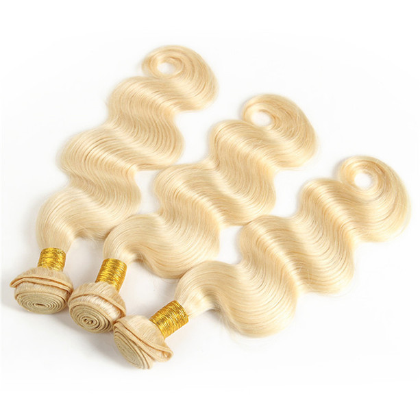 613 Blonde Body Wave Human Hair Bundles 10-30 Inches Light Color Brazilian Weft Hair Extensions