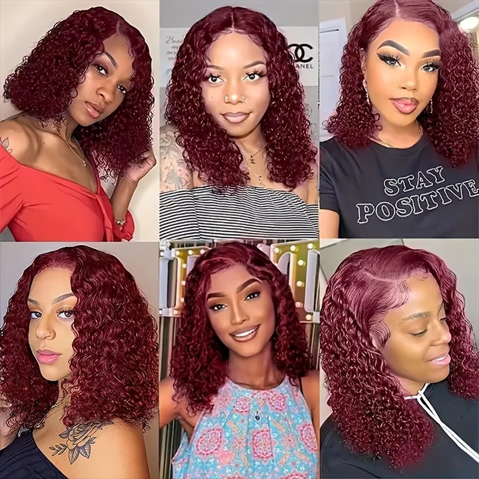 3 bundles Brazilian Burgundy 99J Colored Human Hair Bundles Deep Wave Bundles Human Hair Unprocessed Virgin Hair Weave