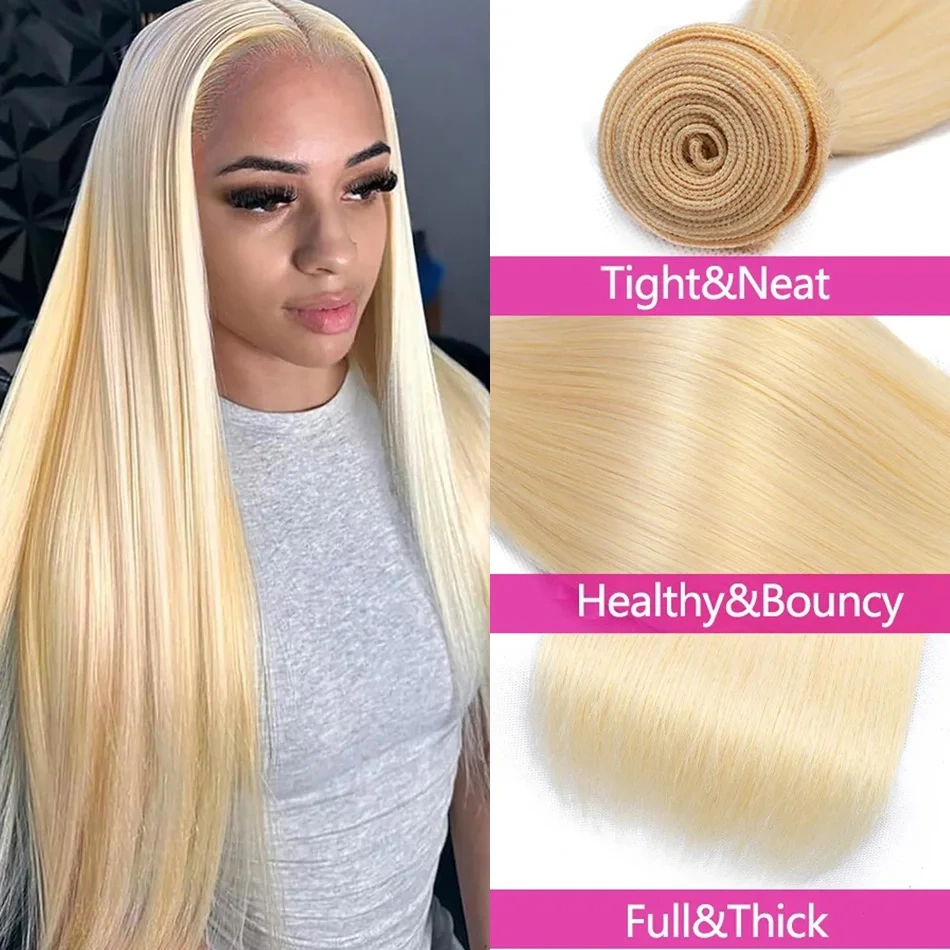 Straight 613 Honey Blonde Remy Bundles 100% Human Hair 3 4 Bundles Remy Hair Weft Extension