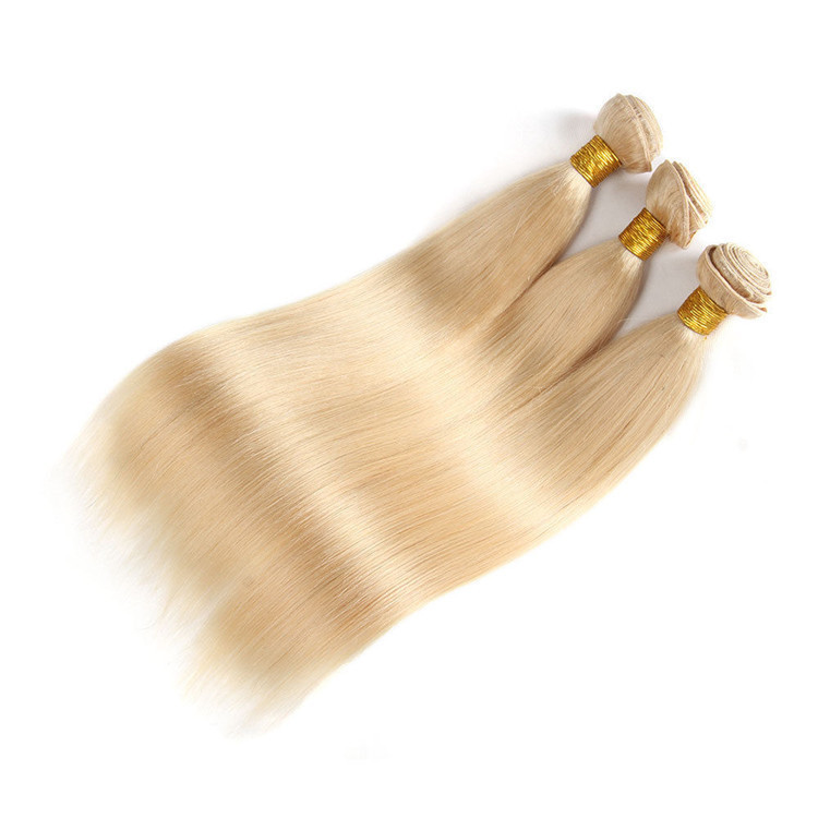 3 Bundles 613 Blonde Straight Hair Bundles Remy Human Hair Extension Blonde Bundles 10-30 Inch  Remy Hair Weave Extensions